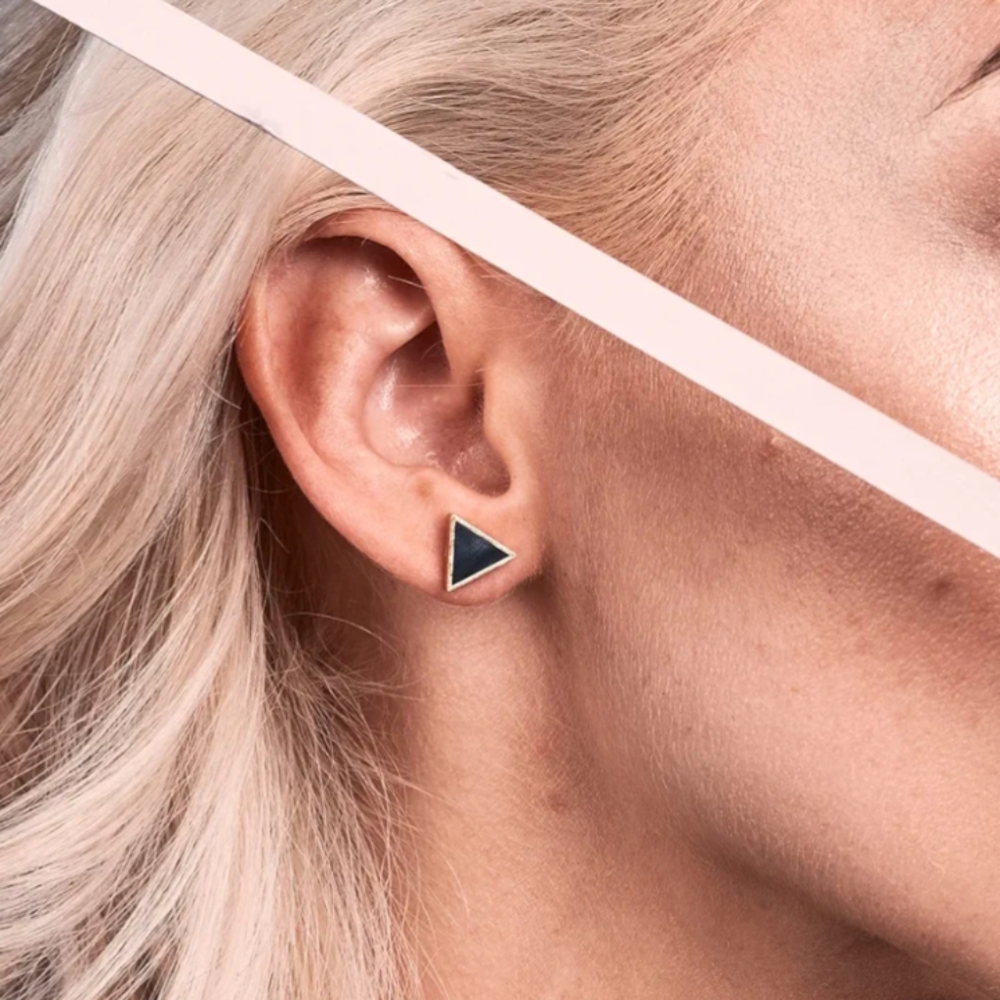 Elegant Black Triangle Stud Earrings
